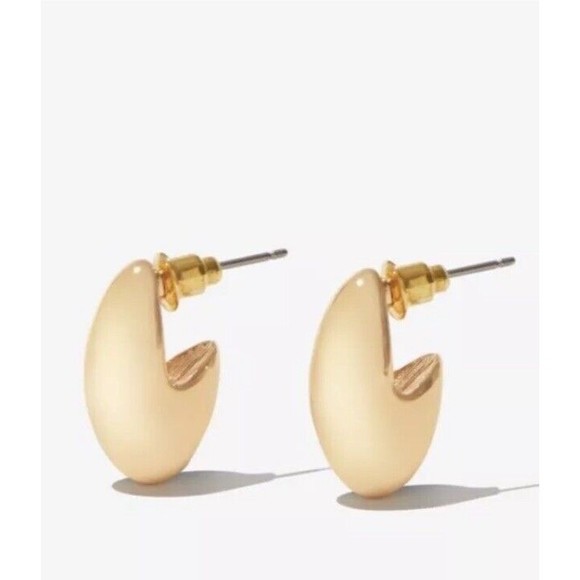 8 Other Reasons Gold Plated Half Moon Charlotte Hoop Set 3 Pair Earrings Set NEW - Picture 2 of 9